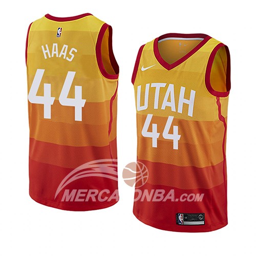 Maglia NBA Utah Jazz Isaac Haas Ciudad 2018 Giallo